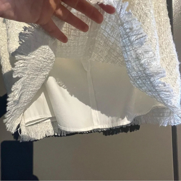 SAU LEE Alicia Skirt in Ivory Tweed Mini Skirt with Finge Hem from Revolve Brand - Picture 8 of 13